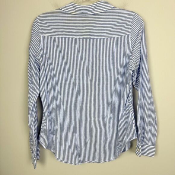 LILLY PULITZER | Sea View Button Down Coastal Blue & White Stripe Top Women’s M - Picture 11 of 14